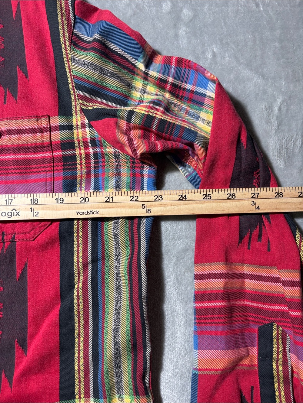 Polo Ralph Lauren Mens L Red Southwestern Indian Beacon Blanket Shirt Aztec - Picture 9 of 13